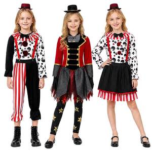 Conjunto de disfraz de payaso de circo para niños, estampado en rojo, negro y blanco, traje de fiesta de Halloween para niños - Product Image 1