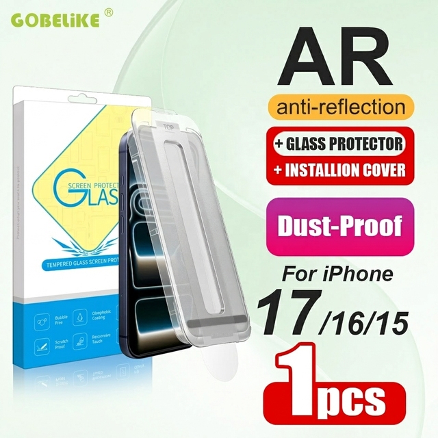 Ultra Strong 9H Tempered Glass Screen Protector for iPhone 18 17 16 Pro Max Easy Install Automatic Alignment Full Coverage Film