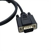 Cable RS232 de Transferencia de Datos Confiable, Cable Serial DB9 Macho-Macho de 26 AWG, Conductor de Cobre Libre de Oxígeno con PVC Negro para Periféricos de PC