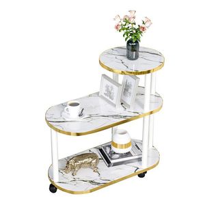 Mesa de té pequeña de madera maciza de estilo chino Simple moderna y exhibición de estantería para decoración del hogar-Uso de gabinete lateral de sofá - Product Image 1