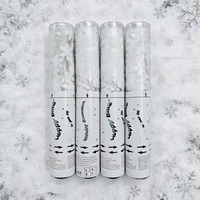 Nouveau Canon à Confettis Rotatif en PVC Flocon de Neige Blanc Tendance, Thème Noël, pour Fêtes et Réunions, Accessoire Photo, Tube Transparent pour Confettis