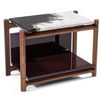 Table basse minimaliste avec étagère de rangement intégrée en pierre, design nordique de luxe, pour appartement, villa, décoration intérieure