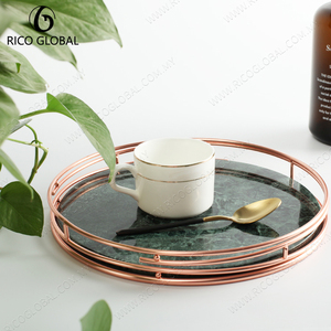 Khay đựng bánh bằng đá cẩm thạch tròn & đĩa phục vụ, khay trang trí nhà cửa - Product Image 5