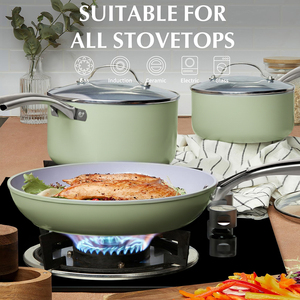 <span class=keywords><strong>Set</strong></span> di pentole e pentole in ceramica personalizzabili in ceramica Non Stick <span class=keywords><strong>Set</strong></span> di pentole e pentole a induzione in alluminio e ceramica <span class=keywords><strong>Set</strong></span> di pentole e padelle - Product Image 5