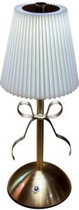 Modern Brass Table Lamp With White Pleated Shade Warm White <b>LED</b> 2700K For Living <b>Room</b> - Product Image 4