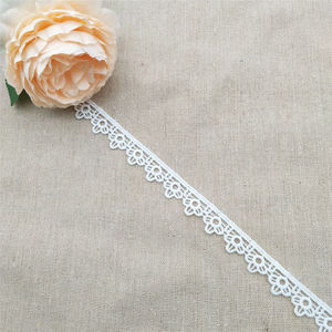 ลูกไม้คุณภาพสูงแบบบาง แต่งขอบด้วยลายปักแฟนซี ลูกไม้กีปัวร์เคมี ขนาดกว้าง 1.6 ซม. ลายดอกไม้ สำหรับเสื้อผ้าและของตกแต่งบ้าน - Product Image 2