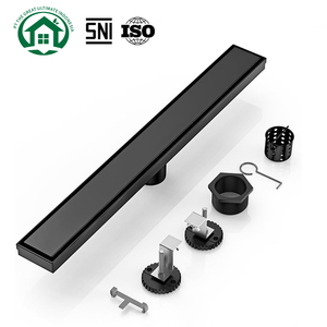 Pano.V Custom Size 2-in-1 Tile Insert 304 Stainless Steel Black <b>Linear</b> Shower <b>Drain</b> for Bathroom - Product Image 1