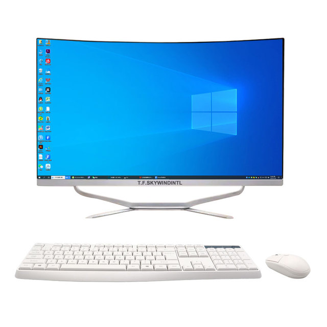 OEM 24 Inch Curved Screen DIY I3 I5 I7 Desktop All in One Computers With Keyboard and Mouse