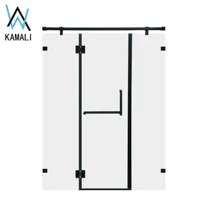 Kamali China High Quality 3 Panel Hinge Glass Black Framed Shower Door Magnetic Seal Strip Shower Door
