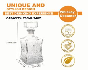 Tapón Hermético para Botellas de Whisky, Licor, Brandy, Vodka, <span class=keywords><strong>Bourbon</strong></span>, de Cristal sin Plomo, con Estampado Dorado, para Regalo, Decoración de Bar en Casa o Fiestas - Product Image 3