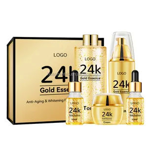 Beauty Korean 24 Karat Gold Anti-Aging Dark Spot White ning Toner Feuchtigkeit spendende Serum-Peeling-Creme Gesichts wäsche Gesicht Hautpflege-Set (neu)