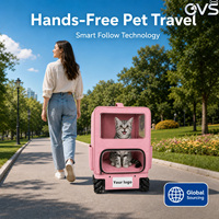 Poussette pour animaux de compagnie OVS légère, 3-en-1, robuste, en maille, multifonctionnelle, durable, sûre pour les voyages en plein air, à 4 roues, stable et automatique