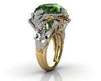 Bague en pierres précieuses émeraude pour Femme, Bijoux féminins, 8mm, 14K, or jaune, Jade, Bijoux fins