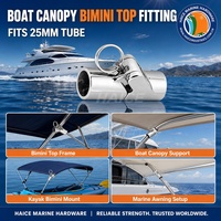 Charnière de tube de bimini à verrouillage en acier inoxydable 316, 25 mm, goupille à dégagement rapide, connecteur de main courante, accessoires de quincaillerie pour yacht et bateau