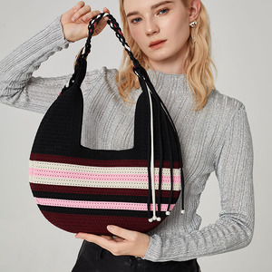 Luxe femmes léger élégant pochette sacs à main lavable tissé Hobo sac portefeuille pour été plage marin lune Style - Product Image 3