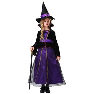 Disfraz de Bruja Morada para Niñas de 8 a 13 Años, Conjunto de Vestido y Sombrero para Halloween, Primavera 2025 - Product Image 1