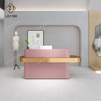Meubles de bureau personnalisés avec logo, tables de bureau, caisse enregistreuse, comptoir de réception en bois, comptoir de réception de salon de beauté