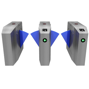 Stainless Steel <strong>Automatic</strong> Flap <strong>Barrier</strong> Turnstile <strong>Gate</strong> Mechanism RFID Card and Barcode Reader Security Access Control - Product Image 4