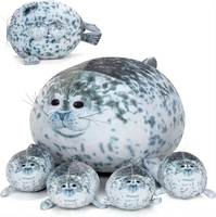 Peluche HY2 Fat Seal avec 4 bébés à l'intérieur, peluche en forme de phoque, jouet en peluche