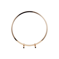Support de couronne circulaire en métal doré pour la vente en gros, support floral double anneau personnalisable en métal pour mariages et fêtes