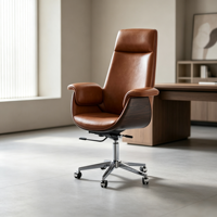 Fauteuil de loisirs style Mid-Century en bois courbé, chaise individuelle en cuir pour bureau à domicile, vente en gros usine, support OEM