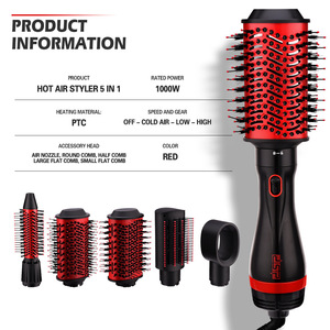 Cepillo Eléctrico para el Cabello Dsp de 21 mm a 30 mm con Revestimiento de Turmalina de Titanio, Plancha Multifuncional, Rizador y Voluminizador - Product Image 4