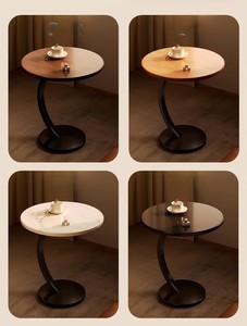 โต๊ะข้างโลหะมีสไตล์สำหรับห้องนอนหรือพื้นที่รอป้องกันรอยขีดข่วนด้วยการออกแบบแบบดั้งเดิมและขาตั้งจอแสดงผลที่ทนทาน - Product Image 6