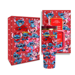 Großhandel Individuell Bedruckte 40oz Vakuum-Isolierflasche Valentinstag Cartoon-Becher mit Griff und Deckel - Product Image 5