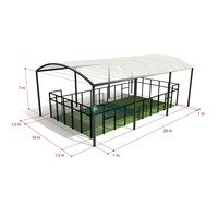 Structure de toit pour système de terrain de padel extérieur commercial, pour clubs, centres de loisirs, projets sportifs, avec enceinte en verre