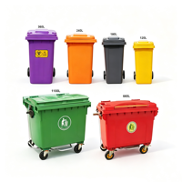 Vente directe usine – Poubelle extérieure à pédale 1100L, 660L, 360L, 240L, 120L – Conteneur à déchets en plastique avec roues