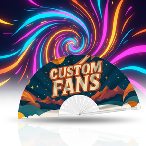 Éventails pliants en bambou personnalisés de grande taille pour festivals, raves, spectacles de danse, mariages et cadeaux – Vente en gros - Product Image 1