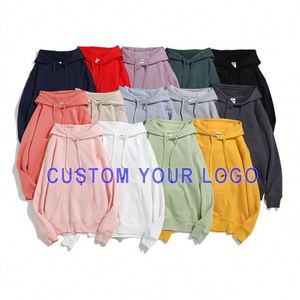 Men High Quality Cotton Thick 550gsm Heavy French Terry Pullover Hoodie Custom <b>Drop</b> Shoulder Fleece Oversized Hoodie - Product Image 3