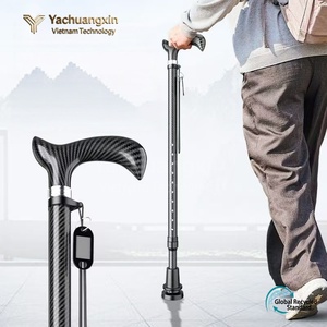 Bastón de fibra de carbono de alta gama para personas mayores con base antideslizante de cuatro patas, bastón telescópico para senderismo y trekking. - Product Image 4