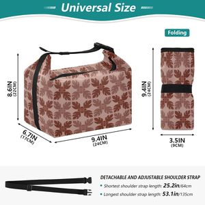 Sac isotherme portable personnalisé 7L à imprimé Ulu hawaïen, faible MOQ, avec bandoulière réglable, vente en gros - Product Image 2