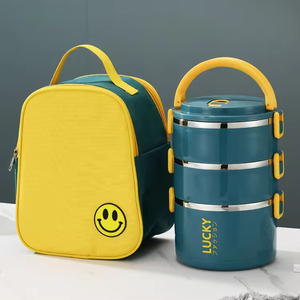 Boîte à lunch Bento, nouvelle arrivée, en acier inoxydable, thermique, chauffable, anti-fuite, isolée, pour enfants d'âge scolaire, 3 compartiments - Product Image 3