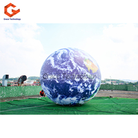 Décoration de plafond éclairage LED boule de terre gonflable gonflable suspendu globe de terre ballon gonflable système solaire planète