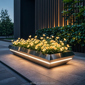 H039 Jardinière publique moderne en acier inoxydable de forme personnalisée unique pour la décoration de jardins, balcons et patios - Product Image 6