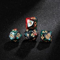 En gros, Jeu de dés polyédriques en acrylique bicolore nacré à motif marbré pour DND RPG et jeux de table Dungeons and Dragons