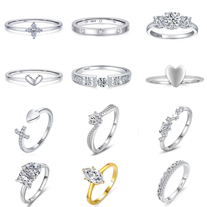 Bague Fine en <span class=keywords><strong>Argent</strong></span> Sterling S925 avec Zircon Cubique pour Anniversaire, Demande en Mariage, Promesse, Fiançailles, Mariage, Collection de Bagues de Mariée pour Femme - Product Image 5