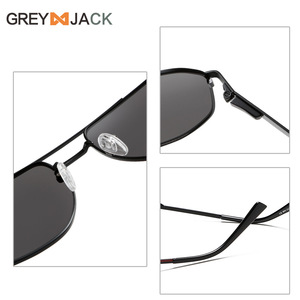แว่นกันแดดโลหะยูนิเซ็กส์เกรย์แจ็ค G016 UV400 เลนส์โพลาไรซ์ TAC ประเภท 3 แว่นกันแดดกรอบทอง - Product Image 1