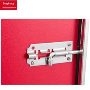 Support de signalisation vertical rouge en acier inoxydable avec éclairage intégré - Product Image 3