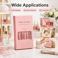 Boîte d'emballage personnalisée pour nail art, en papier kraft avec fenêtre, écologique, pliable, pour salon de beauté, vente en gros