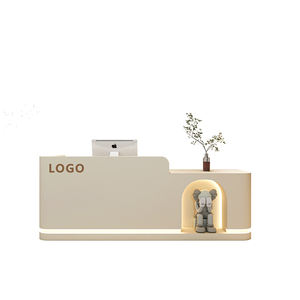 वाणिज्यिक स्थानों के लिए भंडारण के साथ आधुनिक न्यूनतम रिसेप्शन डेस्क-दुकानें सैलून कंपनी कैशियर काउंटर - Product Image 5