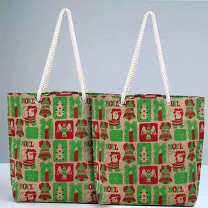 Bolsa de Playa de Yute Ecológica y Económica para Mujer, Bolsa de Mano, Bolsa de Hombro para Marketing, Viajes y Regalos, Hecha en India - Product Image 5