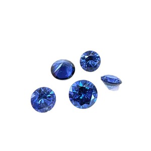 Cadermay Cornflower Sapphire Round Loose Stone Synthetic Lab Created Light Blue For Jewelry Making - Product Image 5