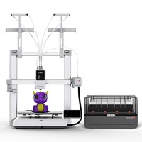 Imprimante 3D Anycubic Kobra X, vitesse élevée 600 mm/s, 4 couleurs multicolores, volume d'impression 260x260x260 mm, 300 ° Buse en acier trempé C
