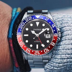 Reloj Automático Mecánico GMT Parnis de 40 mm, Acero Inoxidable, Cristal de Zafiro, Regalo de Lujo para Hombre 2025 - Product Image 3