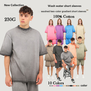 Camiseta Premium de Algodón 100% de Alto Gramaje para <span class=keywords><strong>Hombre</strong></span>, Oversize, con Estampado DTG, Logo Vintage, Efecto Degradado Lavado, Casual y Personalizada - Product Image 1