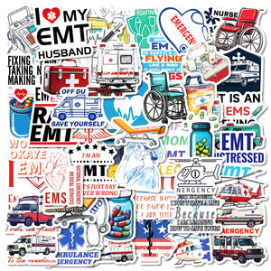 Stiker ambulans medis, 50 buah obat darurat EMT EMSS tema medis - Product Image 1