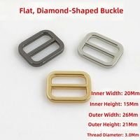 Boucle ovale plate de 20 mm, accessoires métalliques de luxe plaqués, accessoire de quincaillerie pour sac, sangle réglable pour bagages
